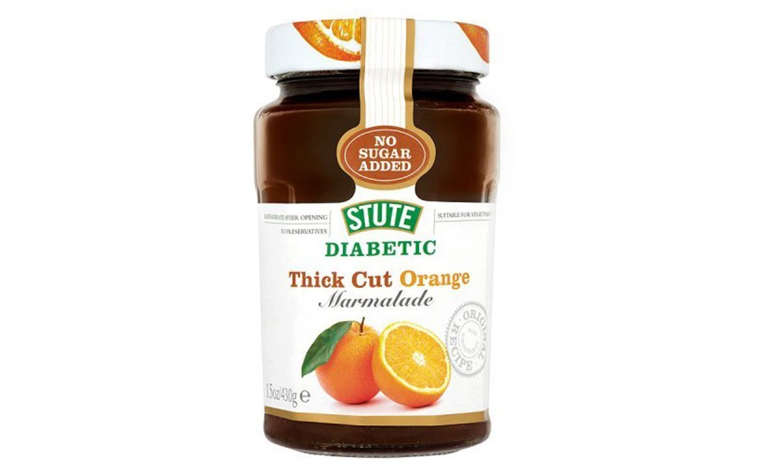 Stute Diabetic Thick Cut Orange Marmalade   Glass Jar  430 grams
